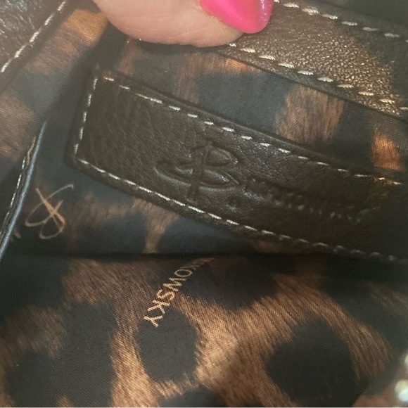 B. Makowsky~Soft~Deep Brown Pebbled Leather~Crossbody Bag~Nickel Hardware - Picture 14 of 16